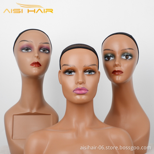 Aisi Hair Female Mannequin Training Head With Shoulder Hair Styling Tools Wholesale Mannequin Head For Wig Display Model